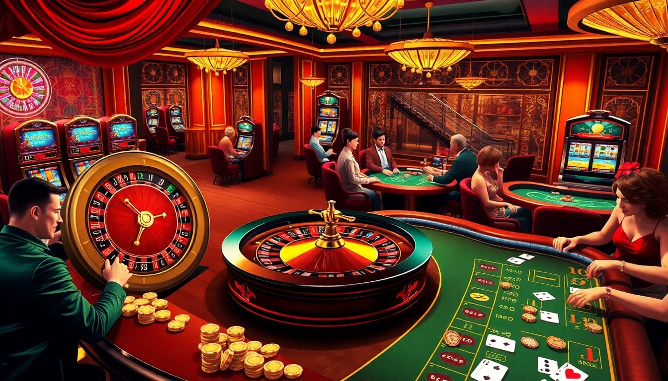 Sodocasino's vibrant casino experience with roulette, blackjack tables, and lively players.
