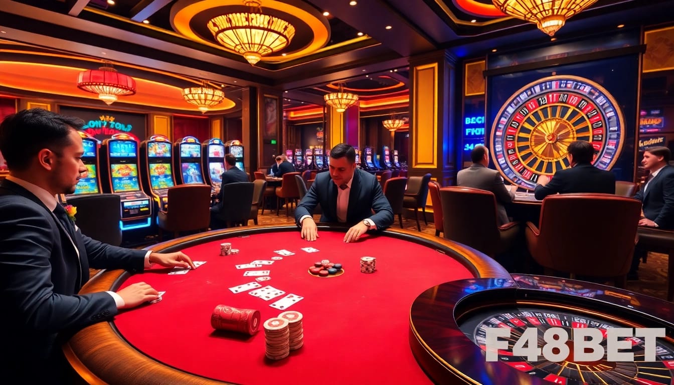 Experience excitement at F8BET with professional gamblers at a luxurious casino.