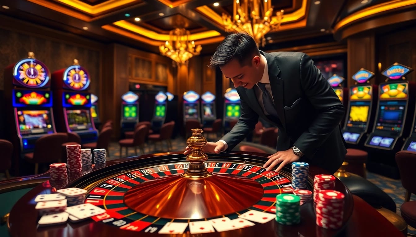 Experience the thrill of gambling with xx 88 at a luxurious casino featuring a roulette wheel and vibrant poker chips.