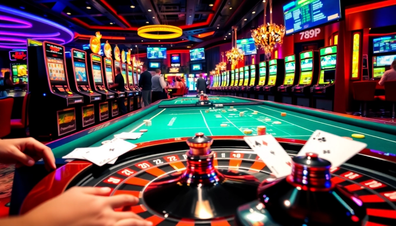 Players enjoying high-stakes games at 789p, highlighting casino excitement and luxury atmosphere.