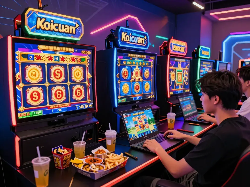 Sesi permainan yang mengasyikkan di Koicuan dengan pemain yang menikmati permainan slot, menampilkan grafis yang cerah dan kemenangan yang menarik.