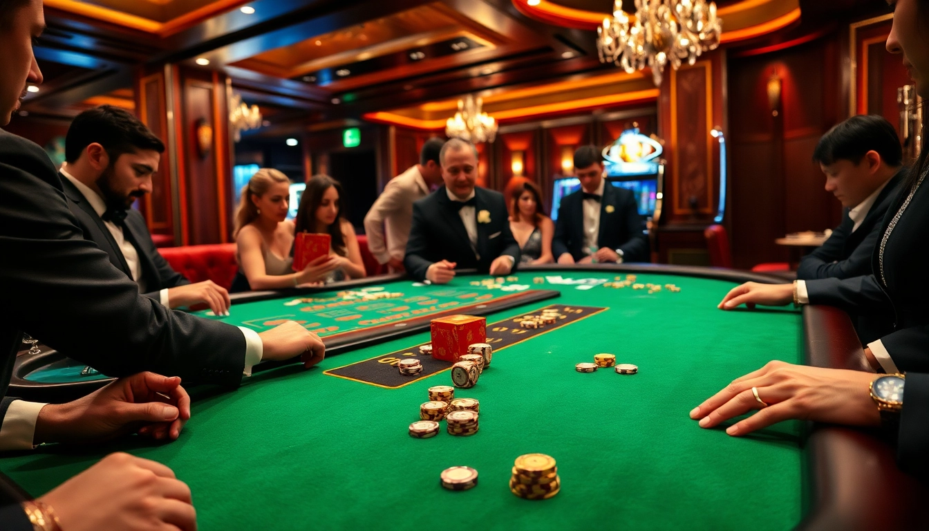 Players enjoying a thrilling game at the SODO casino table with dice and chips.