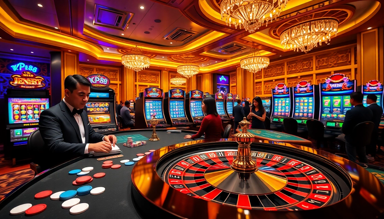 Experience KP88's thrilling online gambling action at a luxurious casino table with real players.