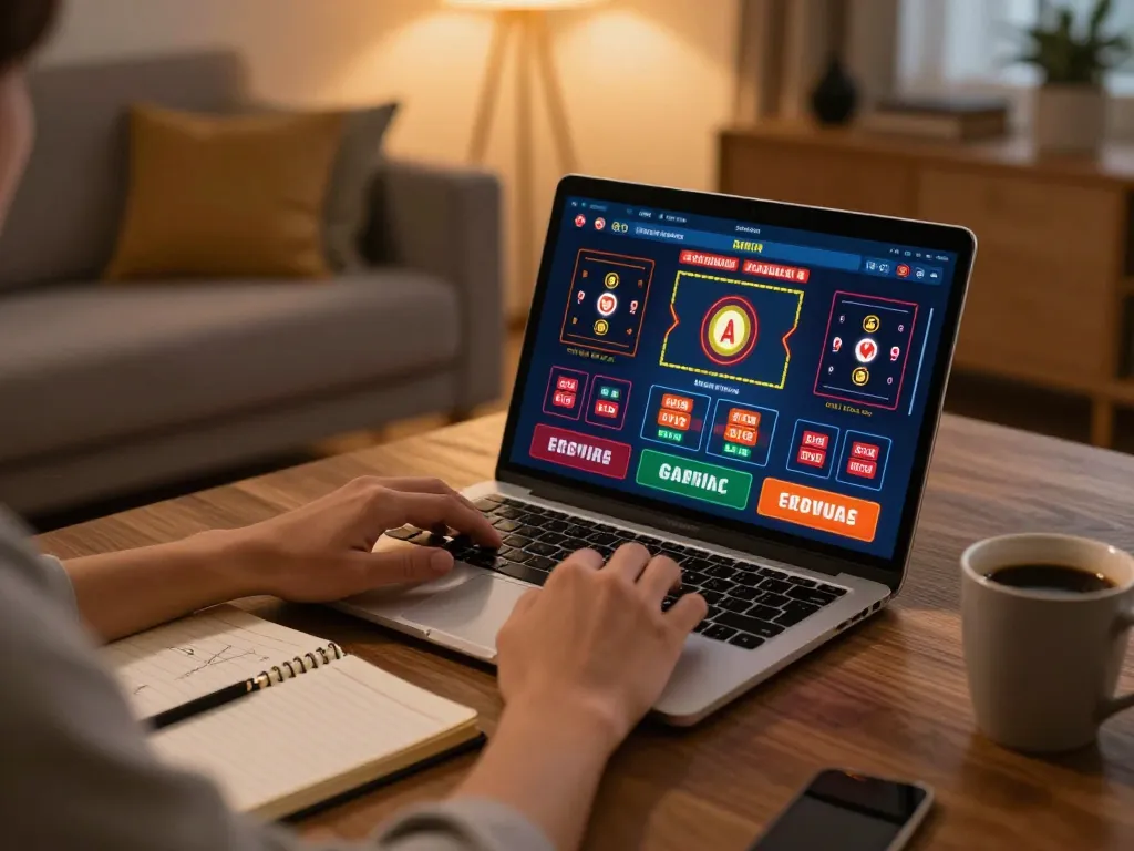 Dewatogel Login Link Alternatif - Engaging in online betting with a warm home atmosphere.