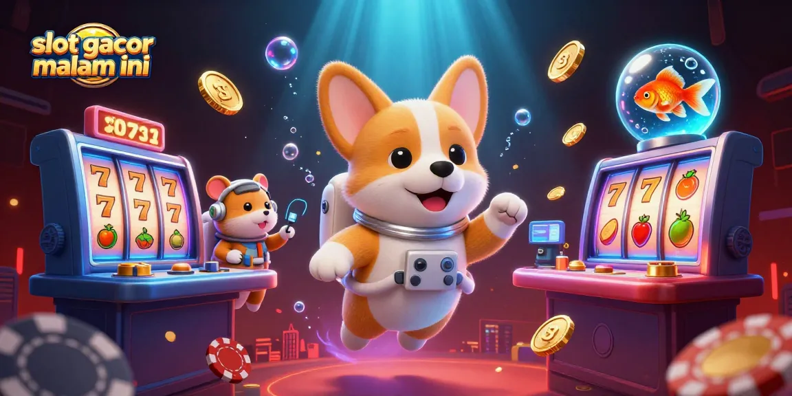 Engage in action with slot gacor malam ini featuring dynamic scenes of playful characters and casino elements.
