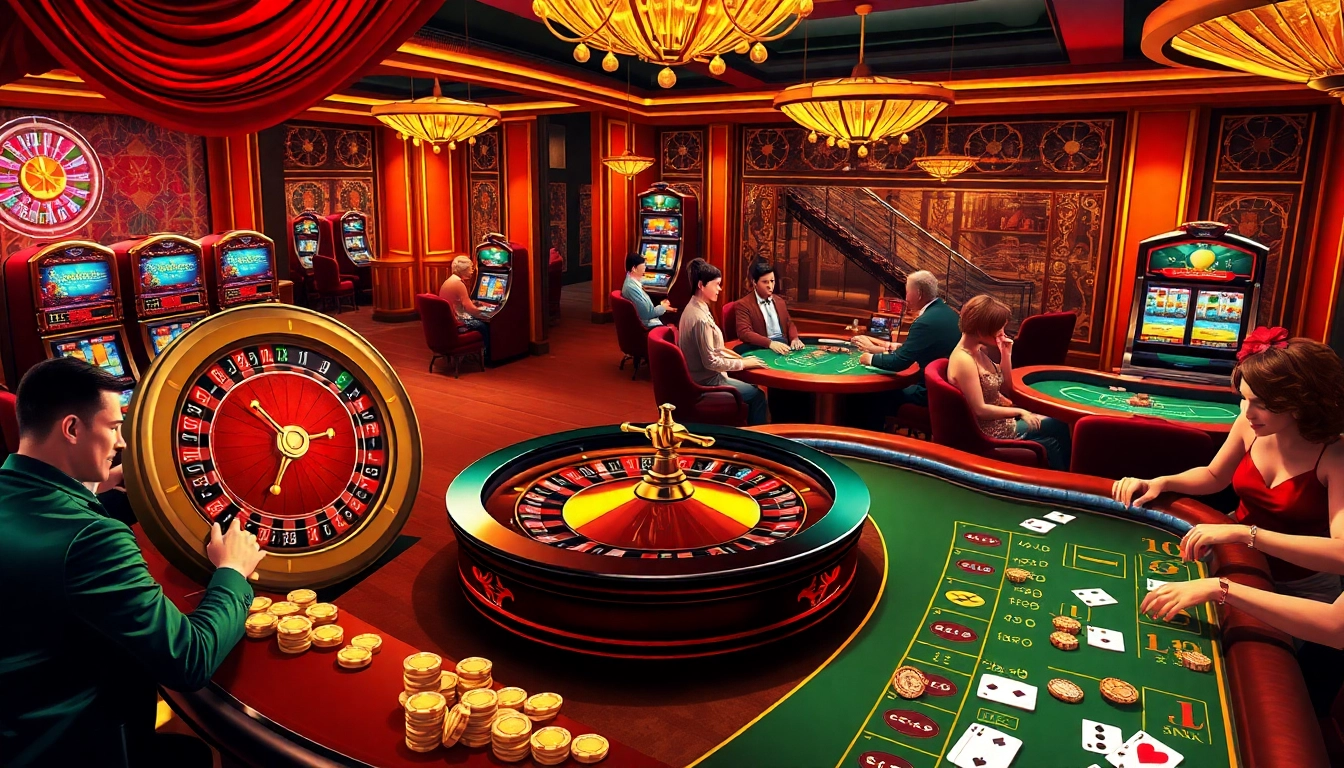 Sodocasino's vibrant casino experience with roulette, blackjack tables, and lively players.