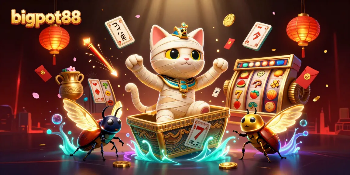 Experience the excitement of bigpot88 with a vibrant 3D casino scene filled with thrilling slot elements.