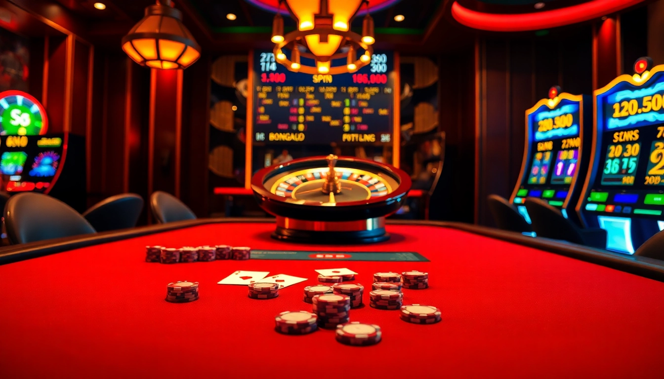 Bongdalu displays live casino action with exciting poker chips and cards at the table.
