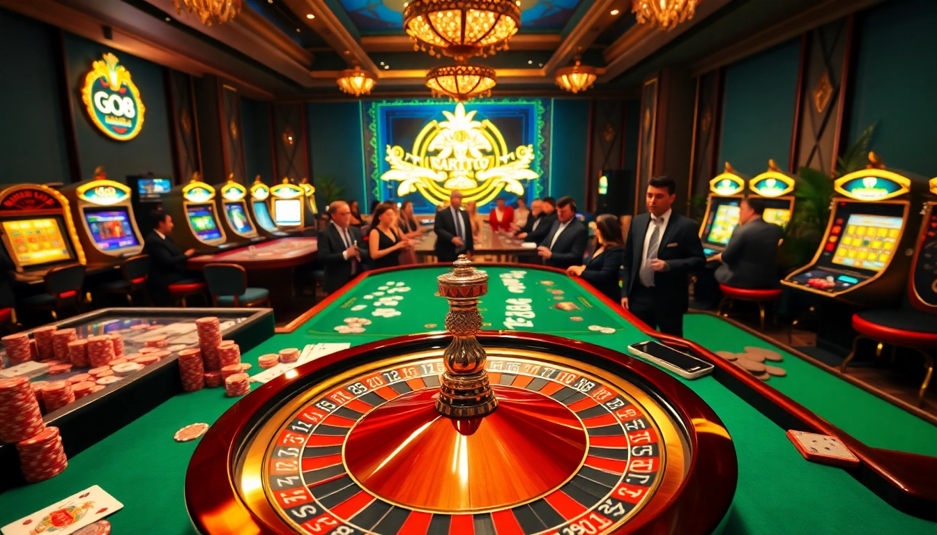 Experience the excitement of a GO8 casino night with vibrant tables and enthusiastic players.