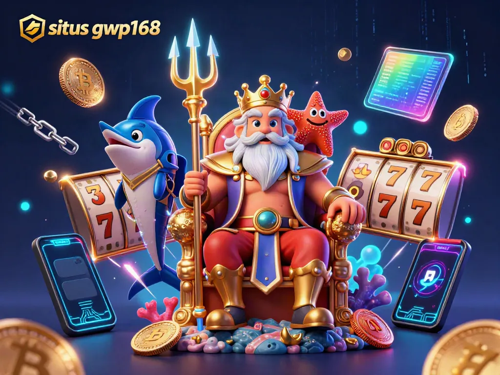Gambarkan pengalaman bermain situs gwp168 dengan karakter kucing laut dan elemen slot dalam gambar ilustratif yang menarik.