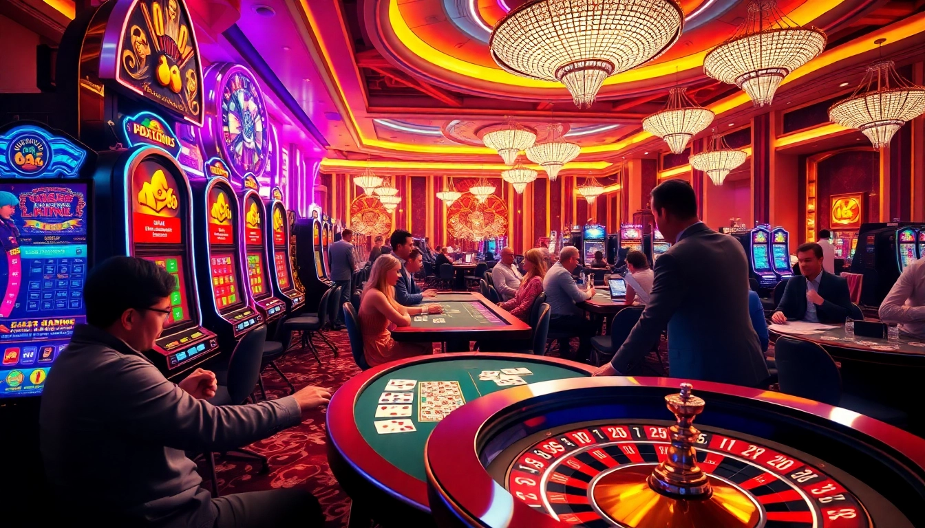 88aa players enjoying a thrilling game at a luxury casino table, surrounded by vibrant visuals.
