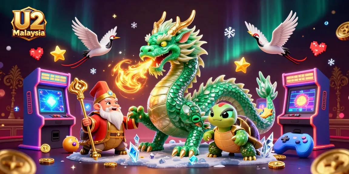 Engage with U2 Malaysia's vibrant casino experience featuring a majestic emerald dragon and exciting games.