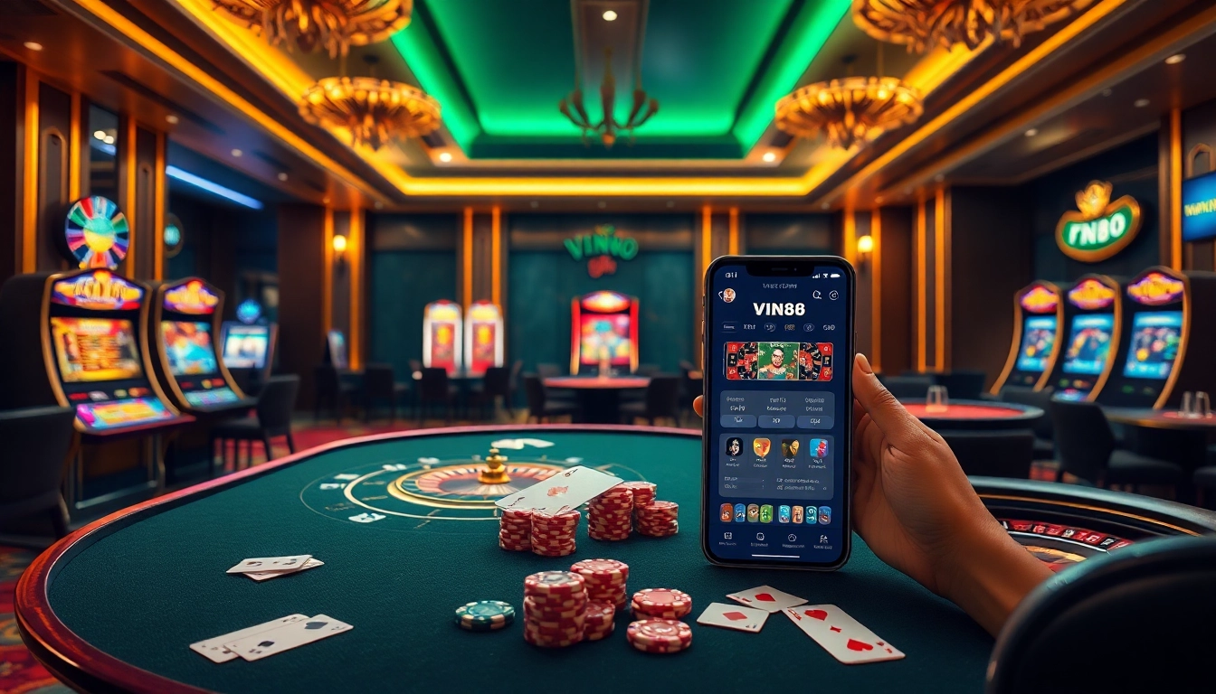 Experience the thrill of https://vn88a.app/ with vibrant online casino visuals featuring poker, roulette, and slot machines.