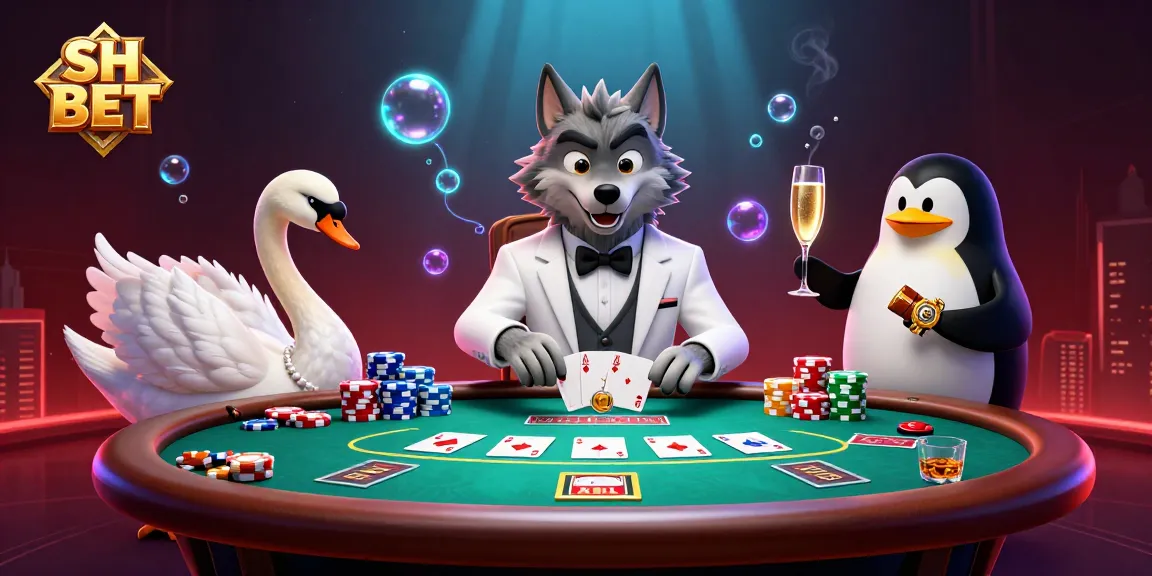 Join the excitement at SH BET with vibrant casino characters enjoying baccarat and luxury.
