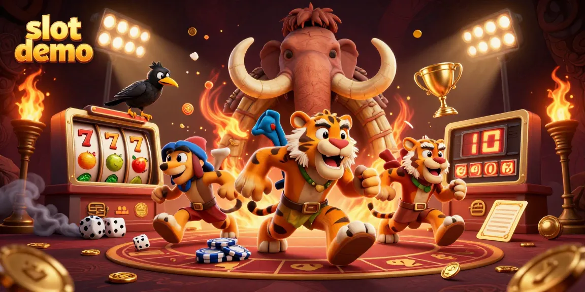 Slot demo permainan dengan simbol keberuntungan dan jackpot di kasino digital Prehistorik.