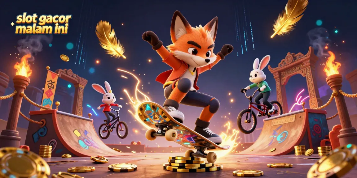 Visualize your wins with slot gacor malam ini featuring a fox and rabbit in an energetic casino setting.