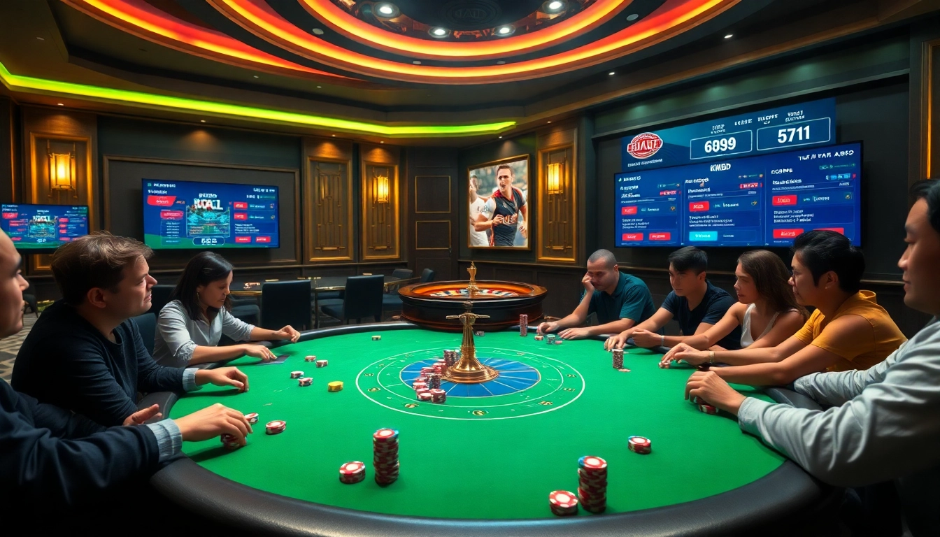 Experience kqbd excitement at a vibrant casino poker table with colorful chips and live game statistics.