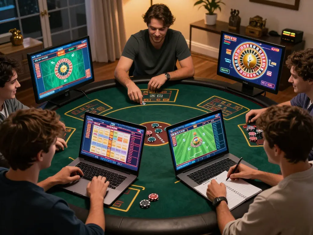 Engaged player examining betting strategies on their to288 gaming interface while enjoying online gambling at home.