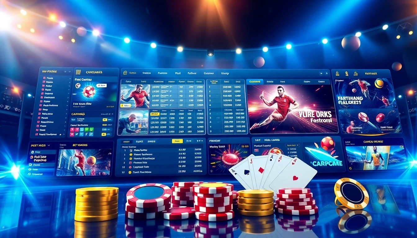 Situs Judi Bola engaging online betting scene with vibrant visuals and dynamic interfaces.