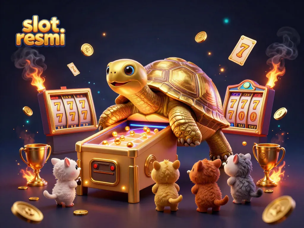 Experience thrilling wins with slot resmi in this vibrant casino scene alive with action and gold.