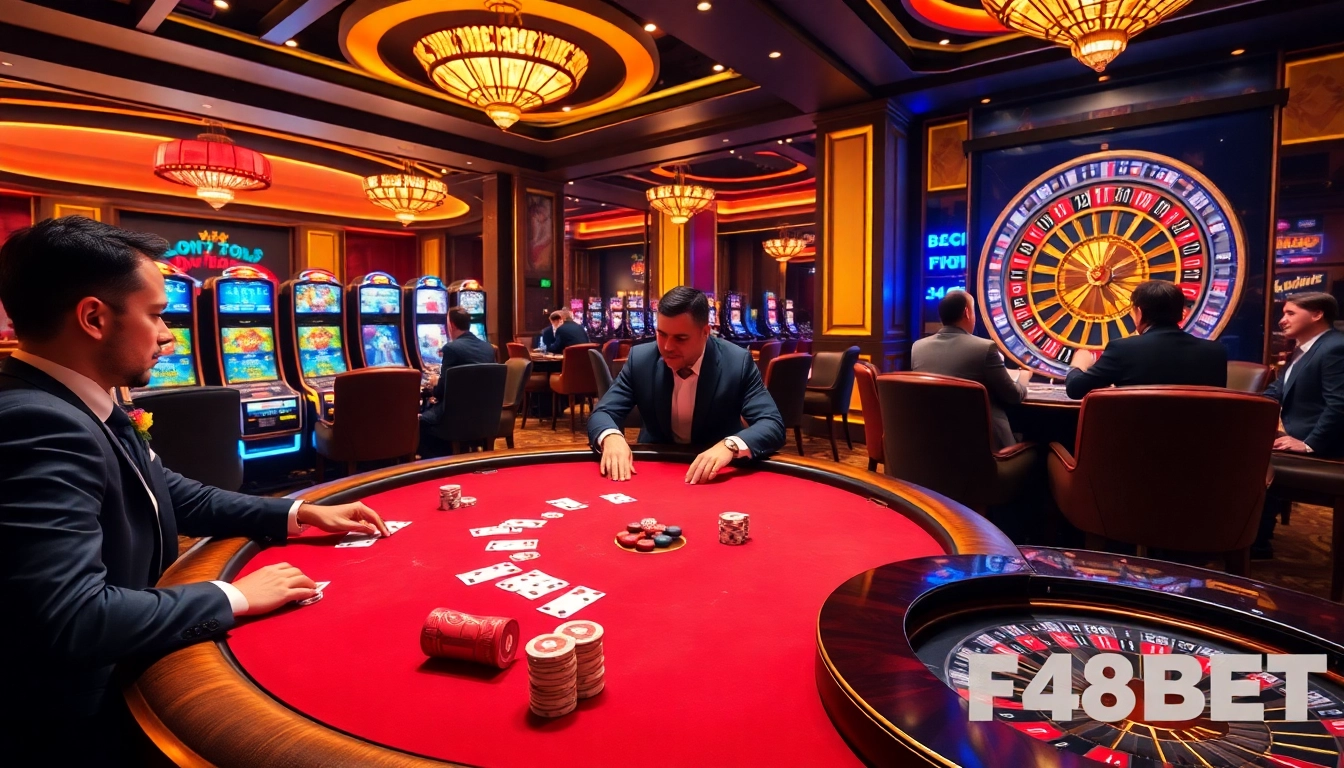 Experience excitement at F8BET with professional gamblers at a luxurious casino.