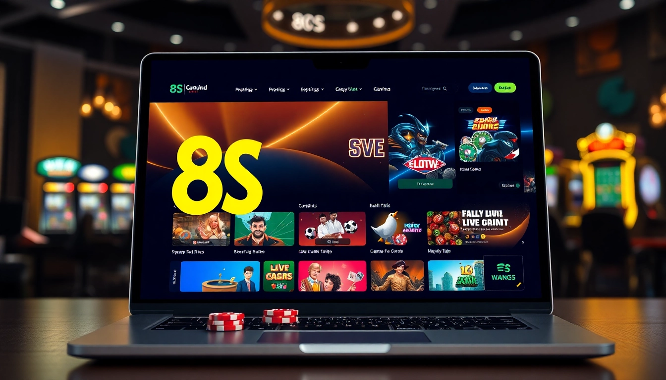 8S online gambling platform showcasing various games and user-friendly interface.