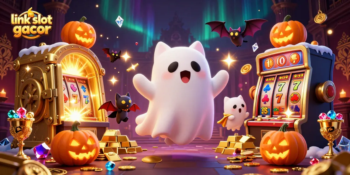 Spin the reels and explore link slot gacor in this vibrant haunted casino scene.