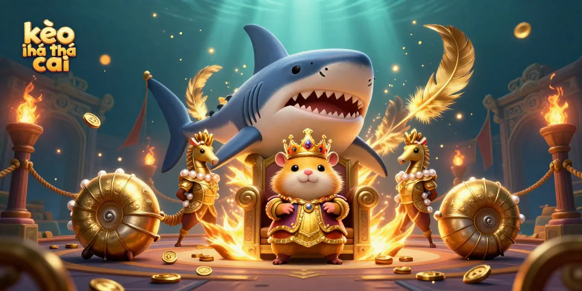 Engage with kèo nhà cái for thrilling betting experiences illustrated by a fierce hamster king amid dynamic gaming elements.