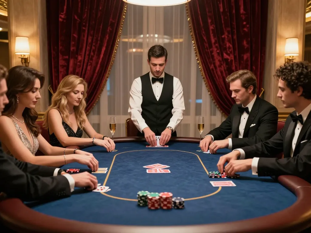 TGABET168 players enjoy upscale poker action in a luxurious casino setting with elegant decor.