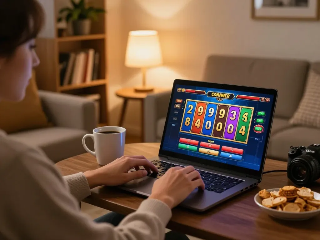 Experience thrilling online slots at tonysitaliancuisine while enjoying a cozy gaming setup.