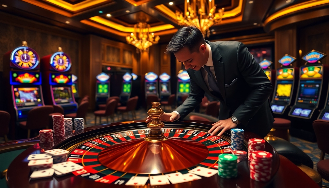 Experience the thrill of gambling with xx 88 at a luxurious casino featuring a roulette wheel and vibrant poker chips.