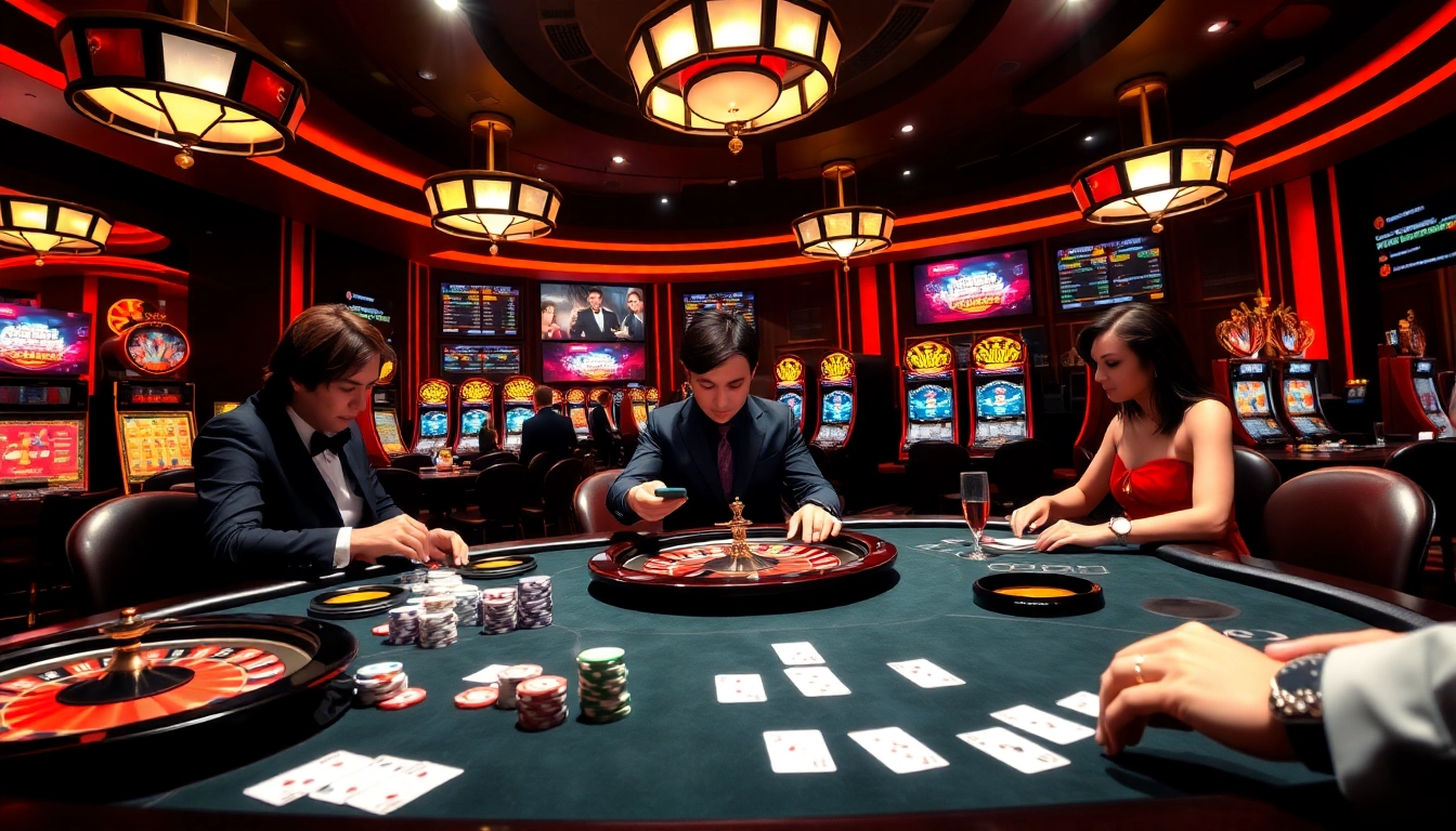Experience thrilling gameplay at https://mm88.vin/ with vibrant poker chips and roulette wheels.