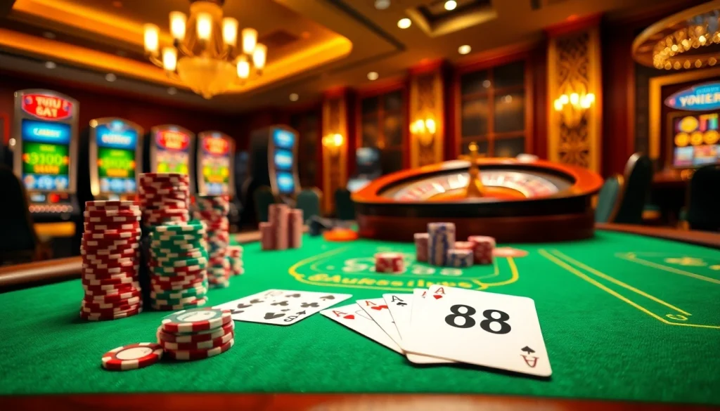 Experience thrilling gameplay at qh88 with vibrant casino tables and exciting betting action.