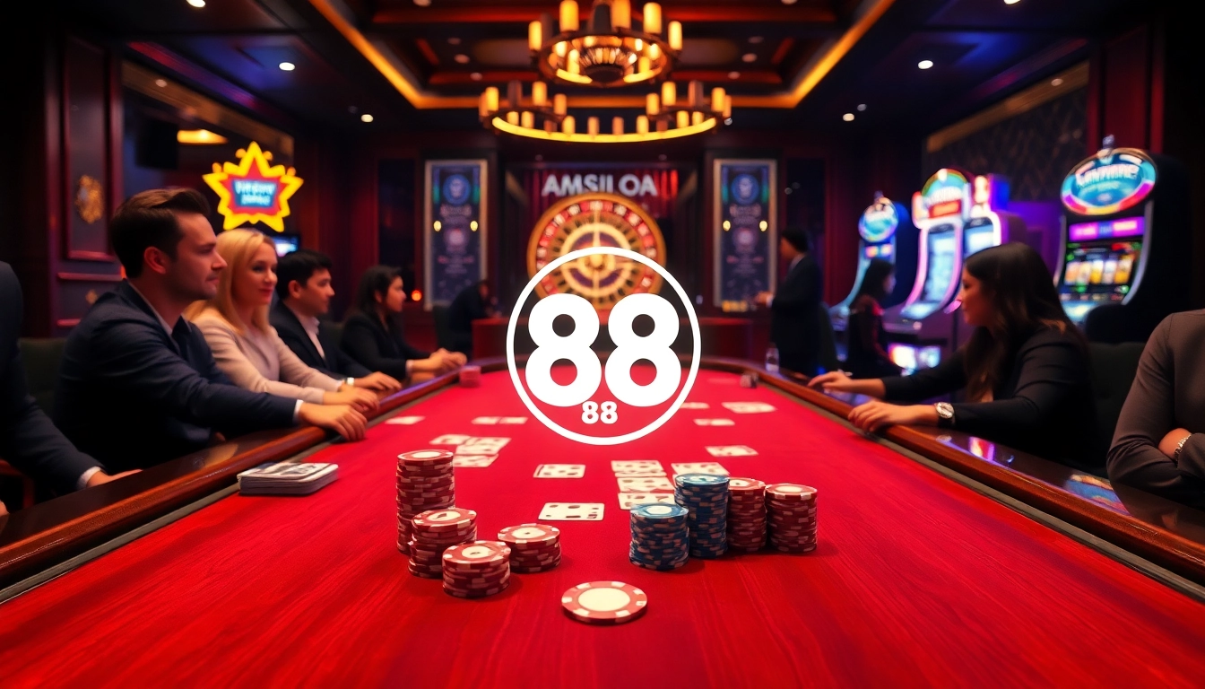 Experience GO 88 excitement at a luxurious casino table with vibrant poker chips and cards.