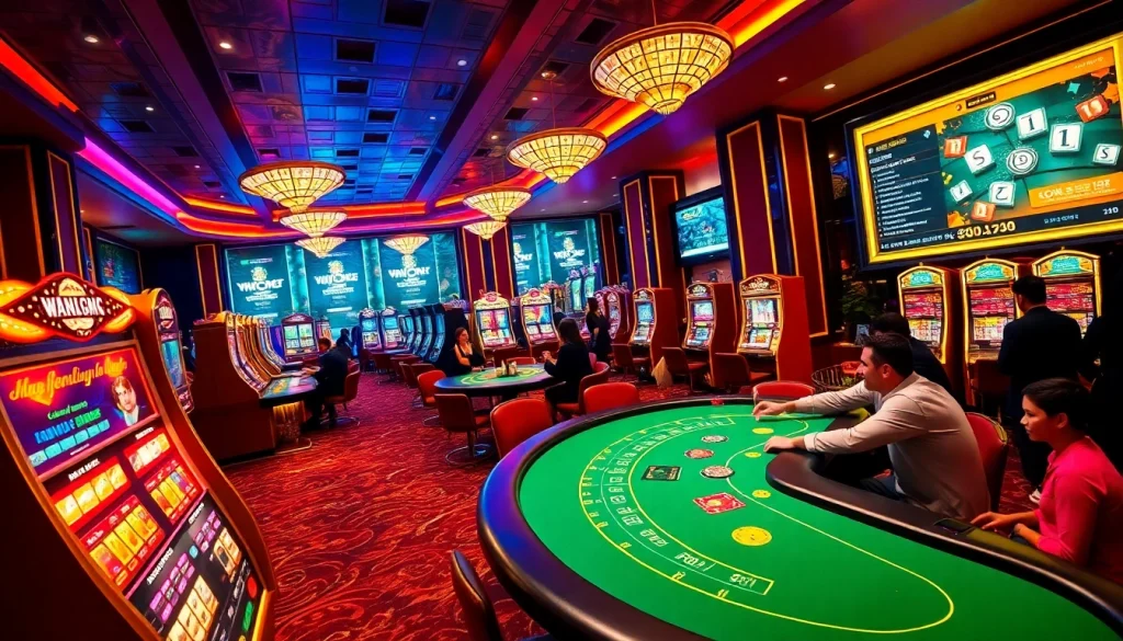 KJC's premier gambling experience with vibrant casino scenes, high-stakes gaming, and luxury ambiance.