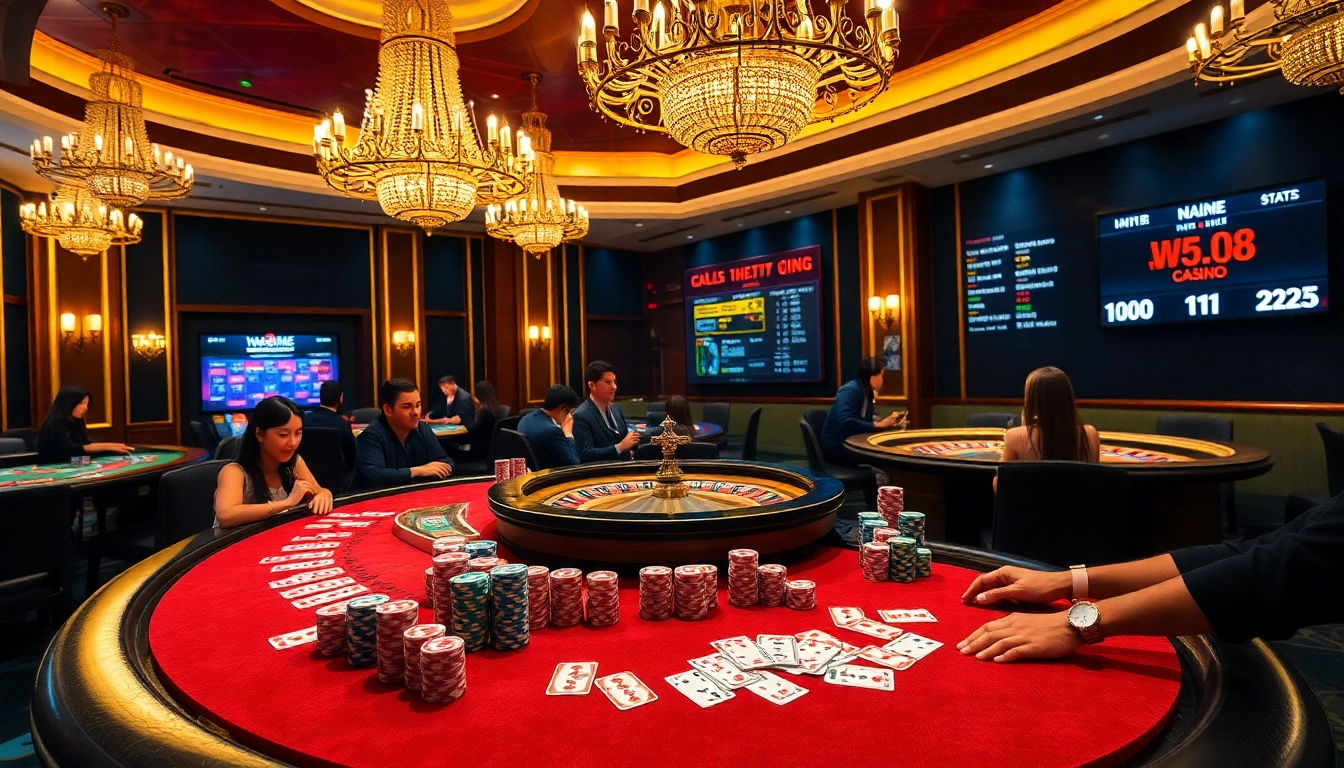Experience the excitement of VA88 with players engaging at a vibrant poker table.