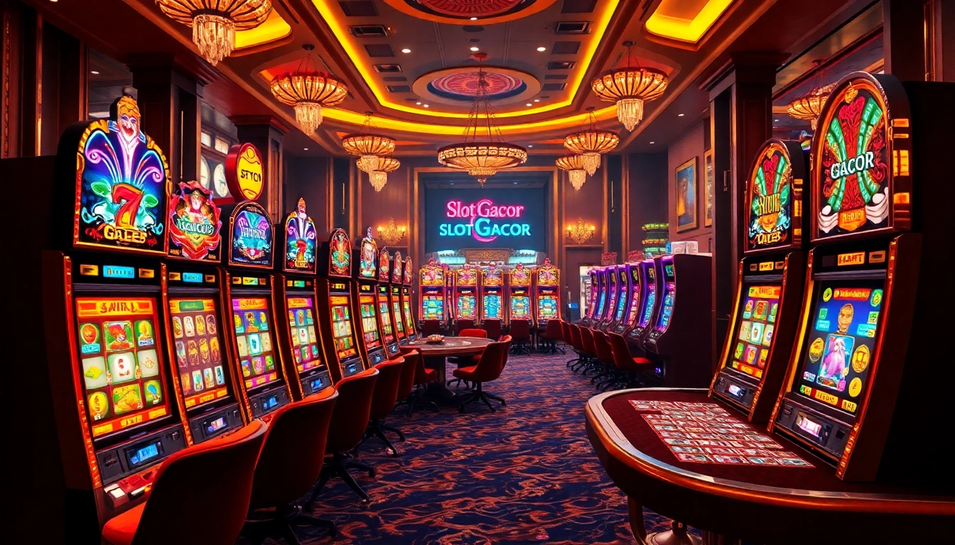 Experience the thrill of slot gacor with illuminated casinos and exciting gaming action.